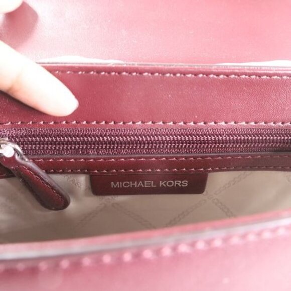 Michael Michael Kors Parker Medium Leather Shoulder Bag Merlot - Picture 6 of 8